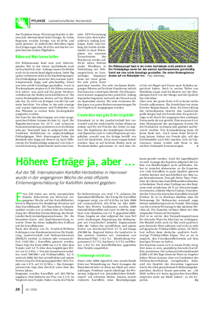 PFLANZE Landwirtschaftliches Wochenblatt des Vorjahres heran.