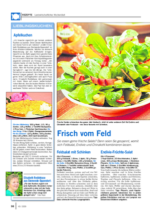 REZEPTE Landwirtschaftliches Wochenblatt Frisch vom Feld Sie essen gerne frische Salate?