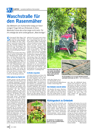 GARTEN Landwirtschaftliches Wochenblatt Waschstraße für den Rasenmäher Das Mähwerk vom Aufsitzmäher lästig per Hand reinigen?