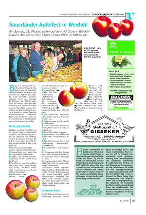 Landwirtschaftliches Wochenblatt SONDERVERÖFFENTLICHUNG 6742 / 2009 B eim 14.