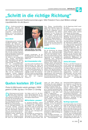 Landwirtschaftliches Wochenblatt AKTUELLES D ie Koalitionsvereinbarung zwischen CDU/CSU und FDP steht.