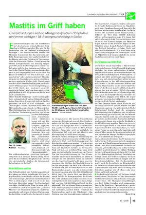 Landwirtschaftliches Wochenblatt TIER Mastitis im Griff haben Euterentzündungen sind ein Managementproblem / Prophylaxe wird immer wichtiger / 18.