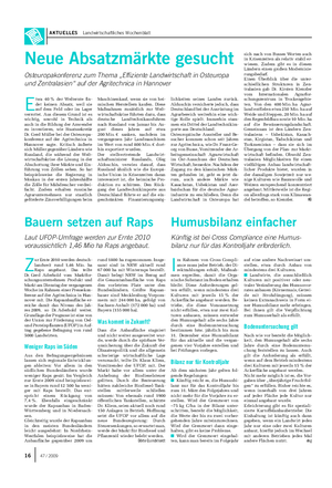AKTUELLES Landwirtschaftliches Wochenblatt Z ur Ernte 2010 werden deutsch- landweit rund 1,46 Mio.