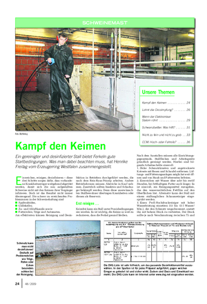 SCHWEINEMAST Landwirtschaftliches Wochenblatt Unsere Themen Kampf den Keimen .
