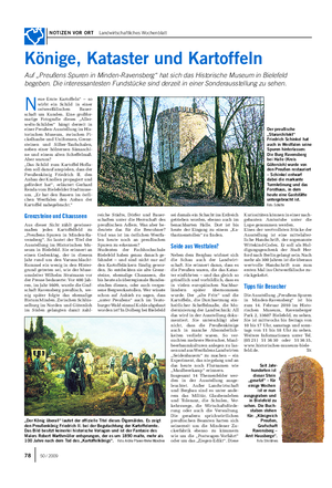 NOTIZEN VOR ORT Landwirtschaftliches Wochenblatt Könige, Kataster und Kartoffeln Auf „Preußens Spuren in Minden-Ravensberg“ hat sich das Historische Museum in Bielefeld begeben.