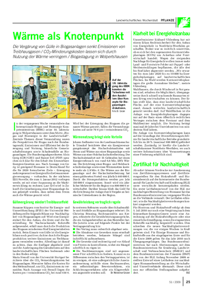 Landwirtschaftliches Wochenblatt PFLANZE I n der vergangenen Woche veranstaltete das Internationale Biogas und Bioenergie Kom- petenzzentrum (IBBK) seine 18.