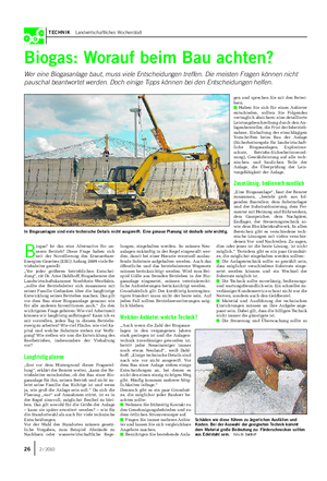 TECHNIK Landwirtschaftliches Wochenblatt Biogas: Worauf beim Bau achten?