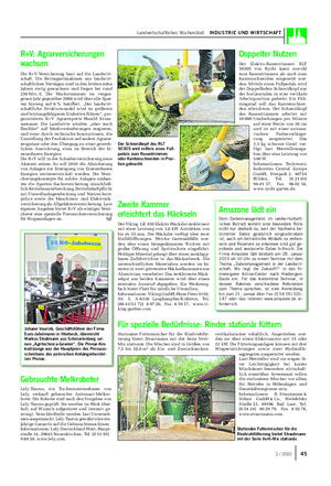 Landwirtschaftliches Wochenblatt INDUSTRIE UND WIRTSCHAFT R+V: Agrarversicherungen wachsen Die R+V-Versicherung baut auf die Landwirt- schaft.