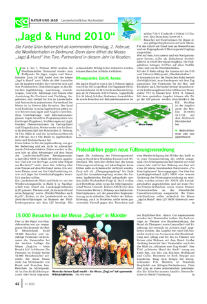 NATUR UND JAGD Landwirtschaftliches Wochenblatt „Jagd & Hund 2010“ Die Farbe Grün beherrscht ab kommenden Dienstag, 2.
