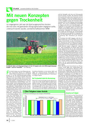 PFLANZE Landwirtschaftliches Wochenblatt auf der Startgabe und eine mit Schwerpunkt auf der zweiten N-Gabe.