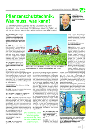 Landwirtschaftliches Wochenblatt TECHNIK Pflanzenschutztechnik: Was muss, was kann?