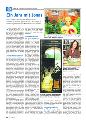 FAMILIE Landwirtschaftliches Wochenblatt Ein Jahr mit Jonas Ihre Erinnerungen an den Alltag auf dem Bauernhof fasste Brigitte Lischeck aus Telgte in einem ungewöhnlichen Kinderbuch zusammen.