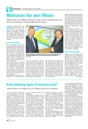AKTUELLES Landwirtschaftliches Wochenblatt Millionen für den Rhein NRW investiert von 2006 bis 2015 über 1 Mrd.