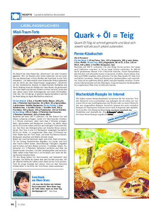 REZEPTE Landwirtschaftliches Wochenblatt Als Dessert hat Irene Heynk den „Müslitraum“ bei einer Freundin gegessen.