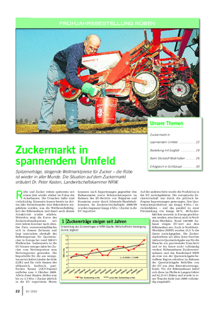 RÜBEN Landwirtschaftliches Wochenblatt Unsere Themen Zuckermarkt in spannendem Umfeld .