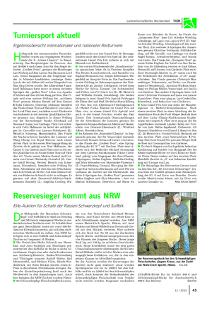 Landwirtschaftliches Wochenblatt TIER D er Höhepunkt der Deutschen Schwarz- kopf- und Suffolkzucht fand am Dienstag und Mittwoch vergangener Woche im nie- dersächsischen Northeim statt.