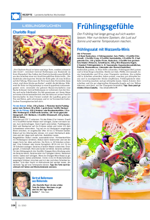 REZEPTE Landwirtschaftliches Wochenblatt „Die Charlotte Royal ist keine mächtige Torte, sondern schmeckt sehr leicht“, versichert Gertrud Bullermann aus Rinkerode im Kreis Warendorf.