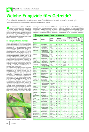 PFLANZE Landwirtschaftliches Wochenblatt Welche Fungizide fürs Getreide?