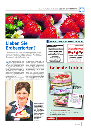 Landwirtschaftliches Wochenblatt LECKERE ERDBEERTORTEN Lieben Sie Erdbeertorten?