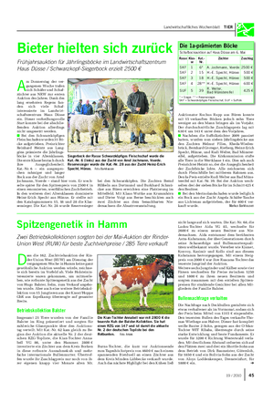 Landwirtschaftliches Wochenblatt TIER A m Donnerstag der ver- gangenen Woche trafen sich Schäfer und Schaf- züchter aus NRW zur ersten Auktion des Jahres.
