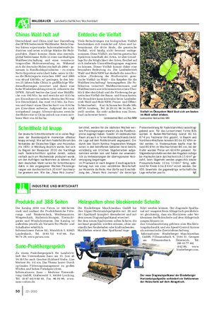 WALDBAUER Landwirtschaftliches Wochenblatt Chinas Wald holt auf Deutschland und China sind laut Darstellung des DFWR bedeutende Waldländer.