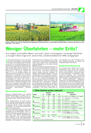 Landwirtschaftliches Wochenblatt PFLANZE Weniger Überfahrten – mehr Erlös?