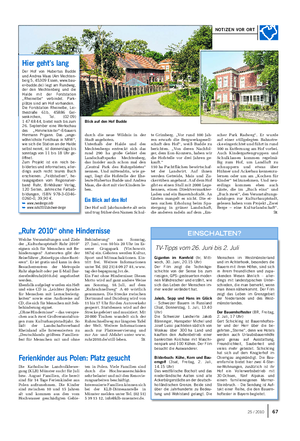Landwirtschaftliches Wochenblatt NOTIZEN VOR ORT durch die neue Wildnis in der Stadt angeboten.