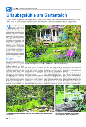 GARTEN Landwirtschaftliches Wochenblatt M anche suchen ein Haus mit Garten.