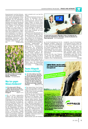 Landwirtschaftliches Wochenblatt FRAGE UND ANTWORT Kenntnisstand.
