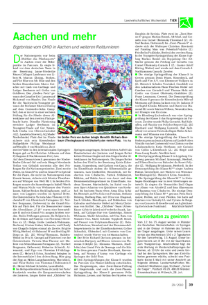 Landwirtschaftliches Wochenblatt TIER D er Nationenpreis war beim „Weltfest des Pferdesports“ in Aachen einer der Höhe- punkte im Parcours.