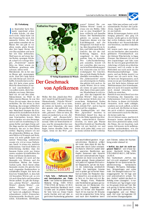 Landwirtschaftliches Wochenblatt ROMAN Buchtipps • Tarte Tatin – Raffinierte Obst- und Gemüsekuchen aus Frank- reich – von Catherine Quévremont.