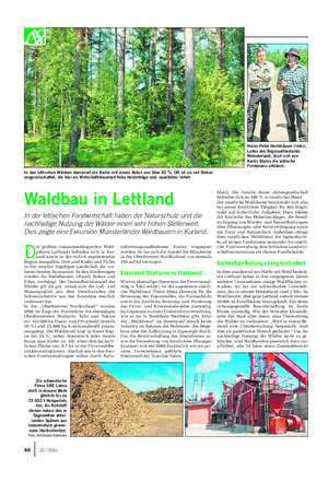 WALDBAUER Landwirtschaftliches Wochenblatt In den lettischen Wäldern dominiert die Kiefer mit einem Anteil von über 40 %.