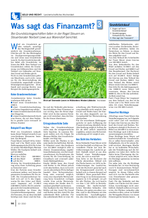 GELD UND RECHT Landwirtschaftliches Wochenblatt Was sagt das Finanzamt?