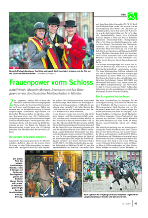 Z um insgesamt siebten Mal richtete der Westfälische Reiterverein am vergangenen Wochenende die Deutschen Meisterschaf- ten in Dressur und Springen aus.