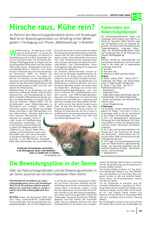 Landwirtschaftliches Wochenblatt NATUR UND JAGD W aldbeweidung – ein Beitrag zur Förde- rung der Biodiversität?