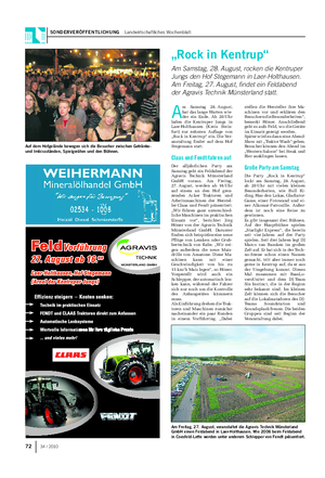 SONDERVERÖFFENTLICHUNG Landwirtschaftliches Wochenblatt 72 34 / 2010 A m Samstag 28.