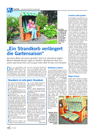 GARTEN Landwirtschaftliches Wochenblatt „Ein Strandkorb verlängert die Gartensaison“ Bei jedem Wetter den Garten genießen?