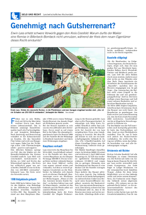 GELD UND RECHT Landwirtschaftliches Wochenblatt Genehmigt nach Gutsherrenart?