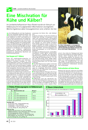 TIER Landwirtschaftliches Wochenblatt Eine Mischration für Kühe und Kälber?