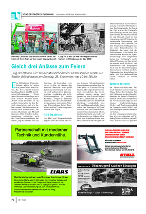 SONDERVERÖFFENTLICHUNG Landwirtschaftliches Wochenblatt 72 38 / 2010 E in 200-jähriges Firmenju- biläum allein ist schon ein guter Grund zum Fei- ern.