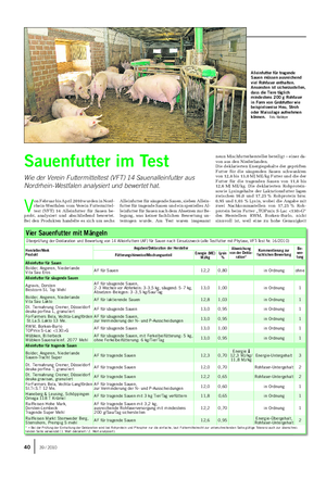 TIER Landwirtschaftliches Wochenblatt neun Mischfutterhersteller beteiligt – einer da- von aus den Niederlanden.