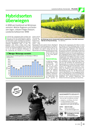 Landwirtschaftliches Wochenblatt PFLANZE 2011 Wir m achen weite r!