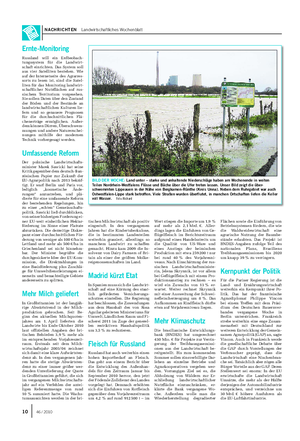 NACHRICHTEN Landwirtschaftliches Wochenblatt BILD DER WOCHE: Land unter – starke und anhaltende Niederschläge haben am Wochenende in weiten Teilen Nordrhein-Westfalens Flüsse und Bäche über die Ufer treten lassen.