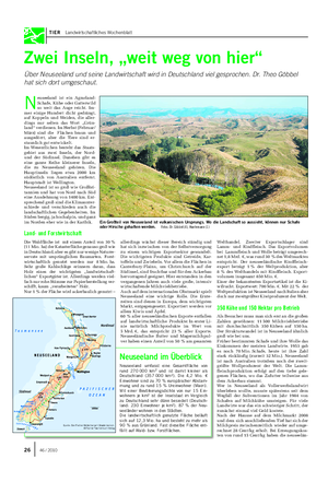 TIER Landwirtschaftliches Wochenblatt Zwei Inseln, „weit weg von hier“ Über Neuseeland und seine Landwirtschaft wird in Deutschland viel gesprochen.