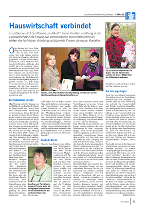 Landwirtschaftliches Wochenblatt FAMILIE Hauswirtschaft verbindet In Lübbecke sind Landfrauen „multikulti“.
