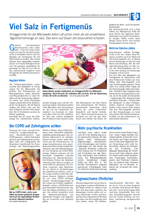 Landwirtschaftliches Wochenblatt GESUNDHEIT cher-Zeitschrift „Öko-Test“.
