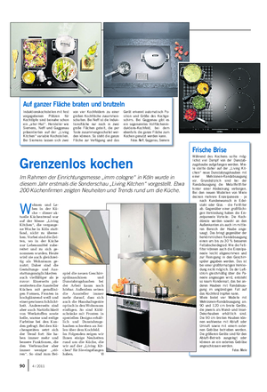 Grenzenlos kochen Im Rahmen der Einrichtungsmesse „imm cologne“ in Köln wurde in diesem Jahr erstmals die Sonderschau „Living Kitchen“ vorgestellt.