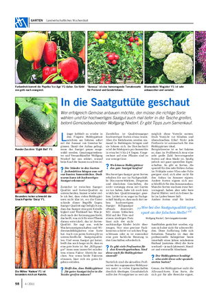 GARTEN Landwirtschaftliches Wochenblatt Besonders lecker schmeckt der Snack-Paprika ‘Daisy’ F1.