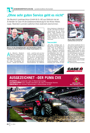 SONDERVERÖFFENTLICHUNG Landwirtschaftliches Wochenblatt „Ohne sehr guten Service geht es nicht“ Die Neukirch Landmaschinen GmbH & Co.