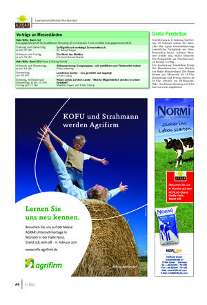 A4 5 / 2011 Landwirtschaftliches Wochenblatt Gratis Pendelbus Von Mittwoch, 9.
